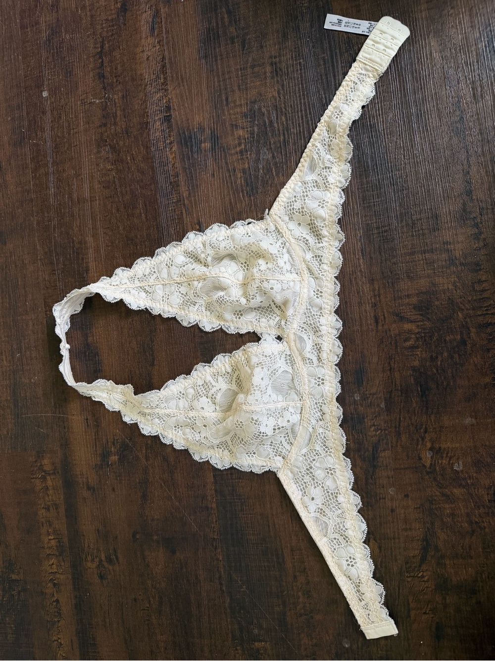 Free People Cream Lace Triangle Bralette